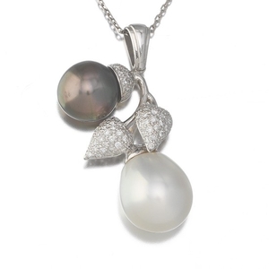 Pearl and Diamond Pendant on Chain