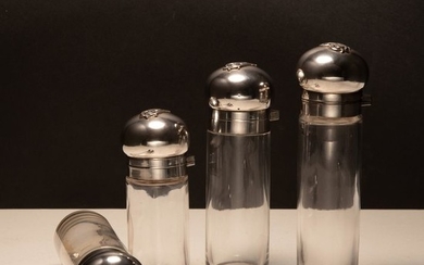 Perfume bottle, Victorian Perfume Bottles, Asprey London (4) - .925 silver - Charles Asprey & George Asprey- England - 1895