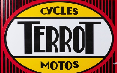 Plaque émaillée cycle Terrot, motos, plaque moderne, 68x48 cm