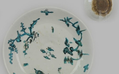 Plate - Zhangzhou Swatow - Porcelain - Three Friends of Winter - China - 17th century