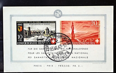 Postage stamps, Switzerland, block 7, 1942, neat cancellations,...