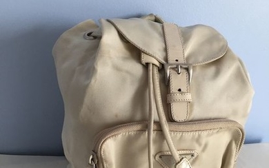 Prada - Vela Beige Nylon Backpack