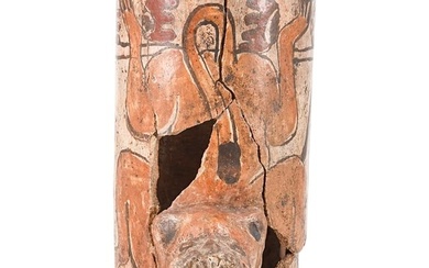 Pre Columbian Style Ceramic Jaguar Vessel