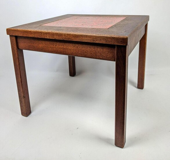 Probber style Enamel Top Table. Modern Wood Frame Table