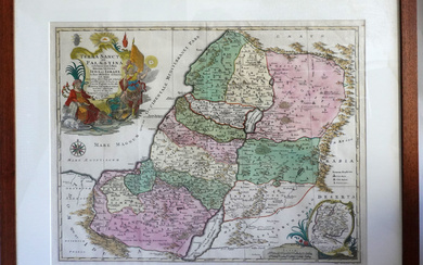 Rare! A Colorful Map of the Holy Land in...