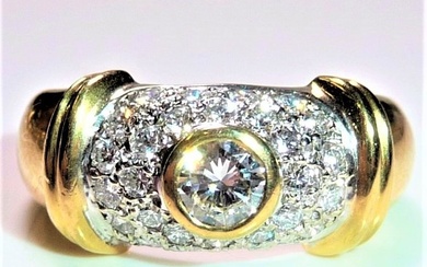 Ring - 18 kt. White gold, Yellow gold Diamond (Natural)