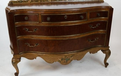 Rococo-Style Maple Serpentine Chest of Drawers
