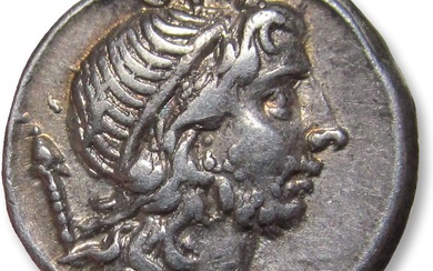 Roman Republic. Cn. Cornelius Lentulus Marcellinus, 76-75 BC. Denarius undertain Spanish mint - very high quality for the type