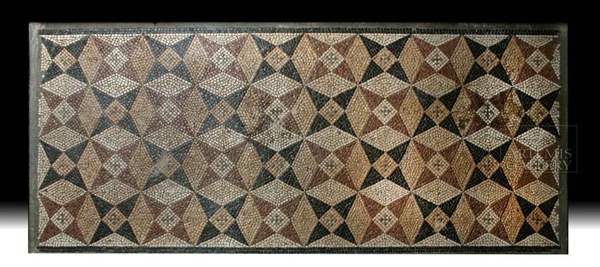 Roman Stone Tesserae Mosaic w/ Intricate Star Pattern