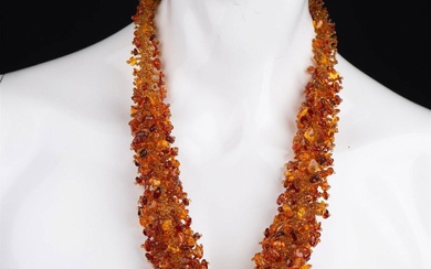 Russian Baltic Natural Amber Woven Necklace