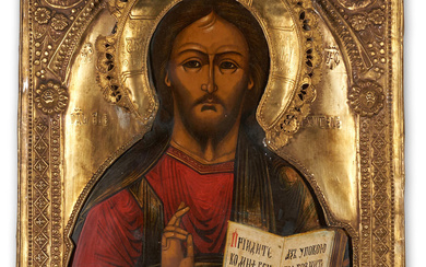 Russian Icon of Christ The Pantocrator, 19th century