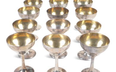 SET OF 12 S. KIRK & SON SILVER GOBLETS