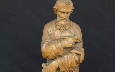 Sculpture, St Lucas (1) - Gothic Style - Oak - Mid 19th century