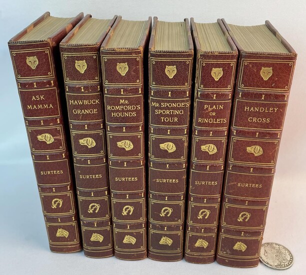 Selected Works of Robert Surtees 6 Volumes (Mr. Romford's Hounds, Hawbuck Orange, Mr. Sponge's Sporting Tour, Etc..) c. 1890 ILLUSTRATED