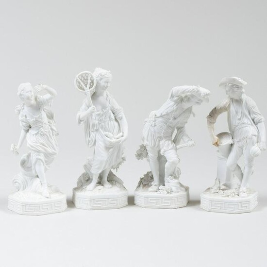 Set of Four French Biscuit Figures Emblematic of the