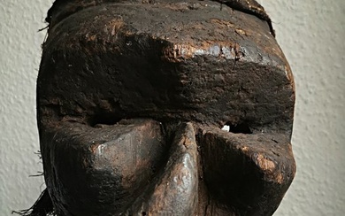 Sick Hanging Mask (1) - Wood and raffia - Malali - Pende - Congo DRC