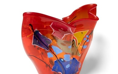 Signed Stephen Rich Nelson Hand Blown Art Glass Vase