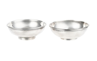 Silverware Bowl BOWLS, 2 pcs, sterling silver, bottom with commemorati...