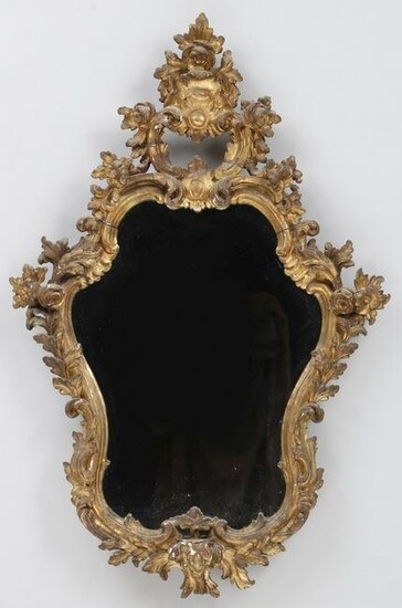 Small Italian gilt carved mirror