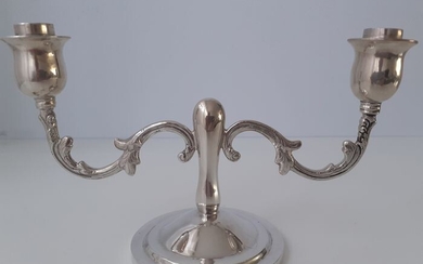 Solid Silver Two Light Candlestick (1) - .800 silver - Europe - First half 20th century
