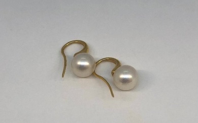 SouthSea pearls - 18 kt. Yellow gold - Earrings