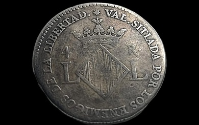 Spain. Fernando VII (1813-1833). 4 Reales 1823 Valencia LL