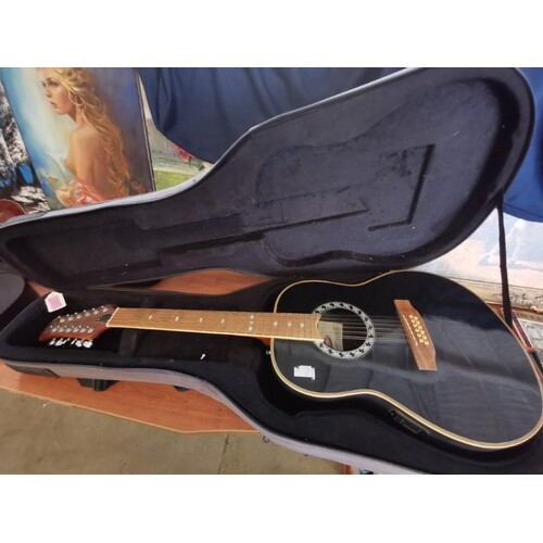 "Stagg" Electric Acoustic 12 - String Deep Bowl Guitar in Bl...