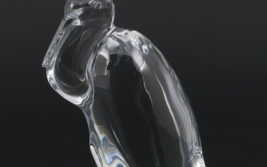 Steuben Art Glass Stork Figurine