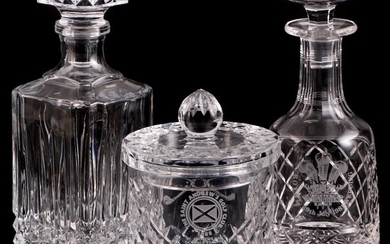 Stuart Crystal Royal Wedding Commemorative and Other Decanter and Biscuit Barrel