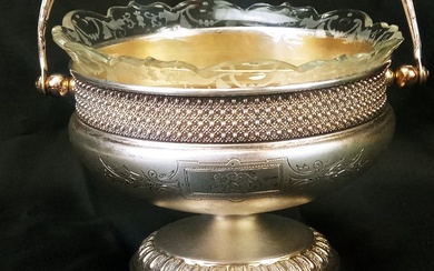 Sugar bowl - .800 silver, Crystal