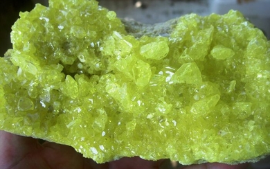 Sulfur Crystals on matrix - 11×5×20 cm - 829 g - (1)
