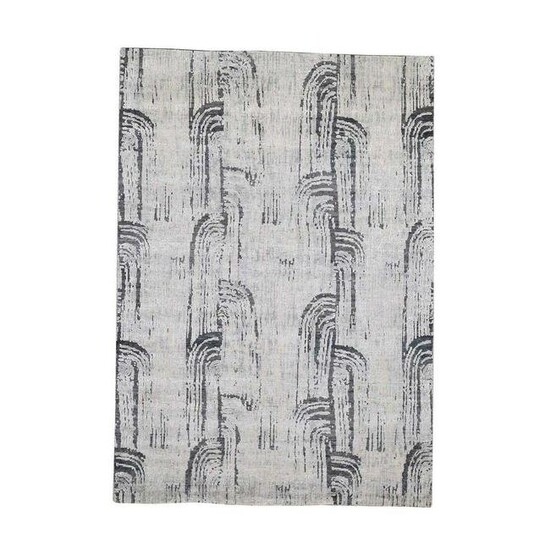 THE CANE, Pure Silk With Oxidized Wool Hand-Knotted Rug