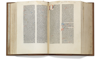 THOMAS AQUINAS (Saint, c. 1225-1274). Super quarto libro Sententiarum Petri Lombardi. Venice: Leonardus Wild, 18 March 1478.