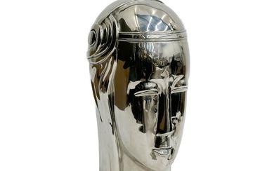 Theodore Alexander Heavy Silverplate Sculpture Head Art Deco Style