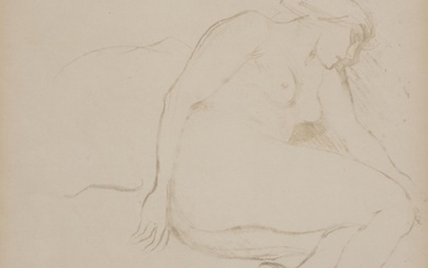 Théophile Alexandre STEINLEN (1859-1923), "nue", encre et fusain