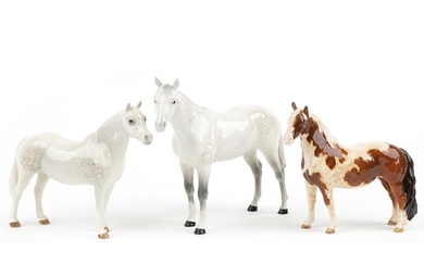 Three Beswick collectable horses comprising pinto skewbald p...
