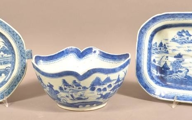 Three Pieces of Antique Canton Oriental Porcelain.