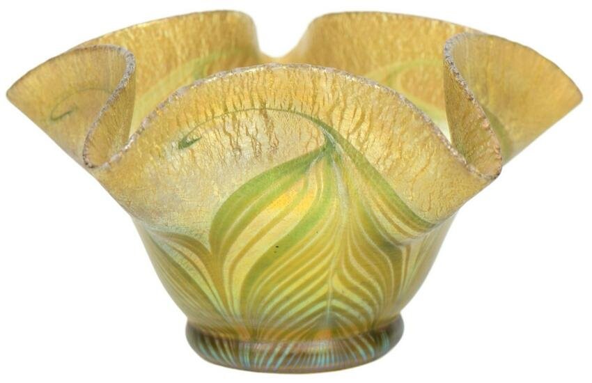 Tiffany Studios Favrile Glass "Pulled Feather" Vase