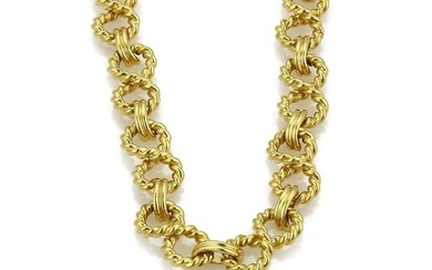 Tiffany & Co. 18k Yellow Gold Infinity Style Wire Link Necklace