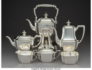 Tiffany & Co., A TIffany & Co. Hampton Pattern Silver Tea and Coffee Service (designed 1934)