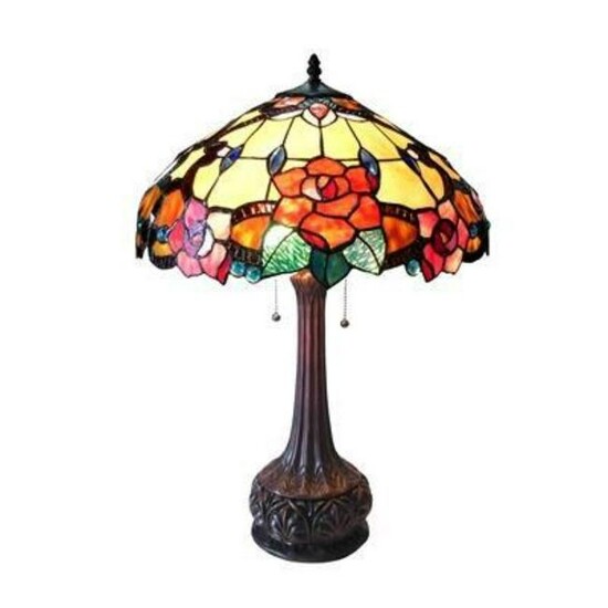 Tiffany-style Stained Glass Floral Table Lamp