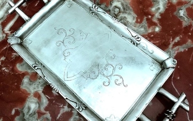 Tray, Particularly finely worked tray (1) - Silver - Europe - Probably late 19th century / early 20th century