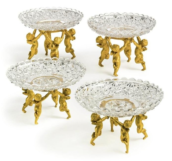 Two Pair of Baccarat Gilt Bronze Garniture de Table