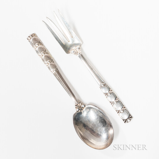 Two Tiffany & Co. Tomato Pattern Sterling Silver Servers