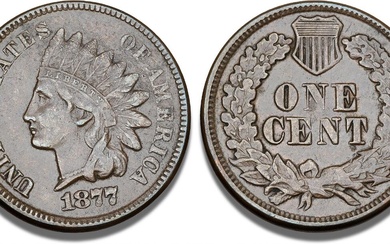 USA, Cent 1877, Philadelphia, Indian Head, KM 90a, 2.96 g.