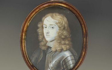 Unknown artist - portrait miniature of Thomas Osborne, 1st Duke of Leeds - Oil on Vellum - Late 17th century