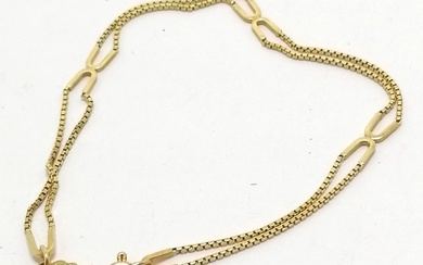 UnoAErre 18ct marked gold double strand box link bracelet - ...