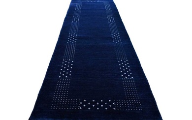 Unused dark blue Gabbeh - Runner - 292 cm - 80 cm