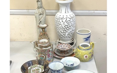 Various Chinese ceramics including some Meiji items; a teapo...
