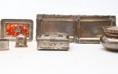 Various silver objects, 20th Century.